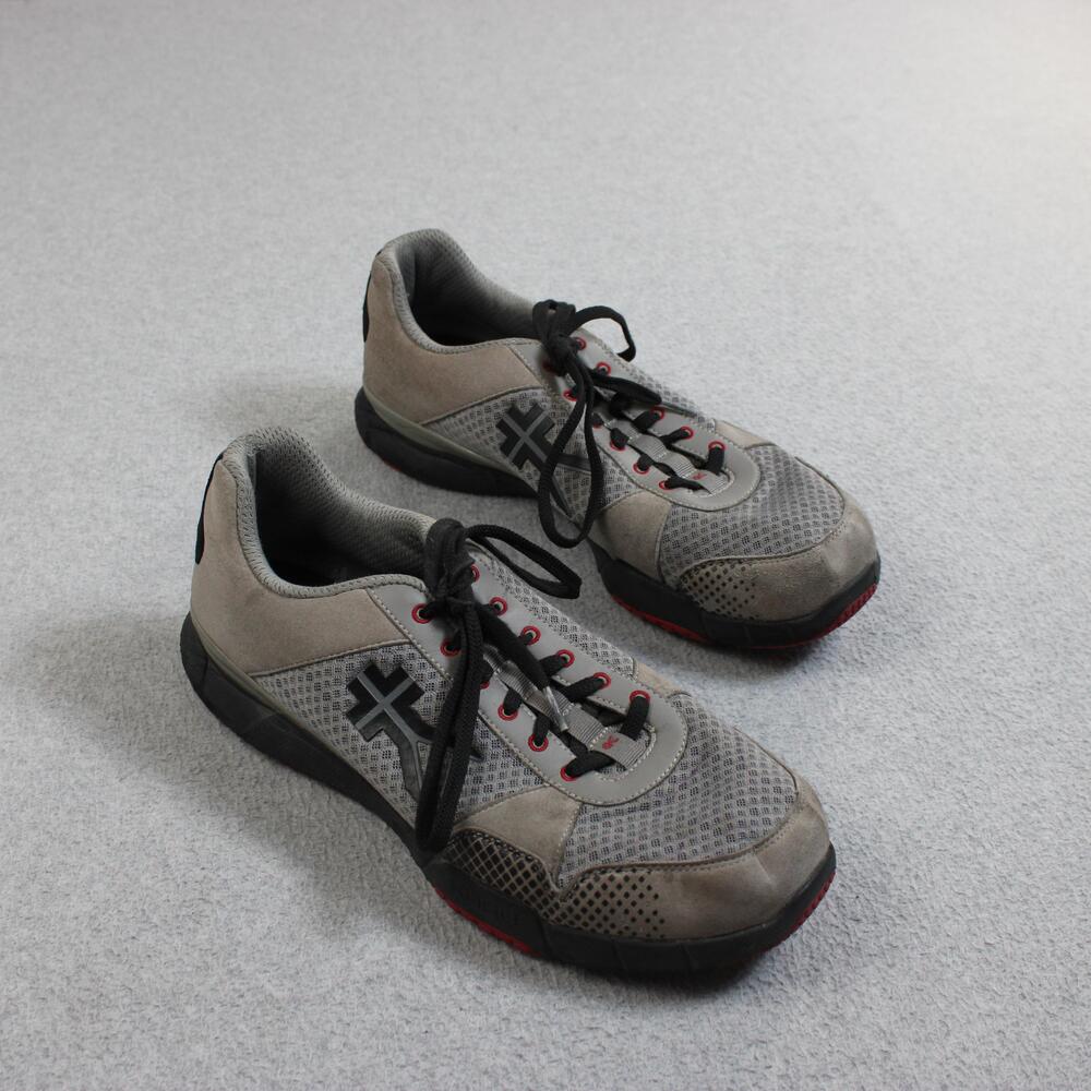 KURU Shoes Mens Size 12 Gray Mesh Walking Sneakers Red Sole Cushioned Athletic